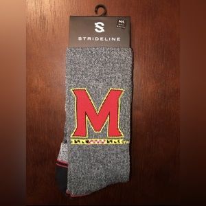 UNIVERSITY OF MARYLAND STRIDELINE CREW SOCKS NWT MEN’S SHOE SIZE 8-12